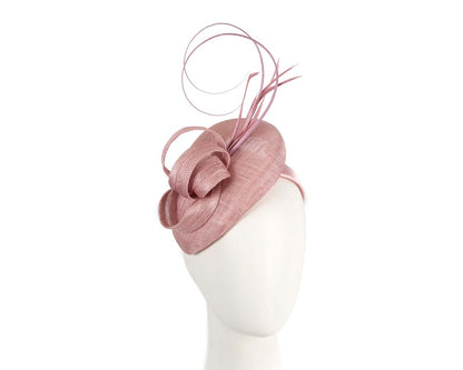 Dusty pink sinamay pillbox fascinator by Max Alexander-0