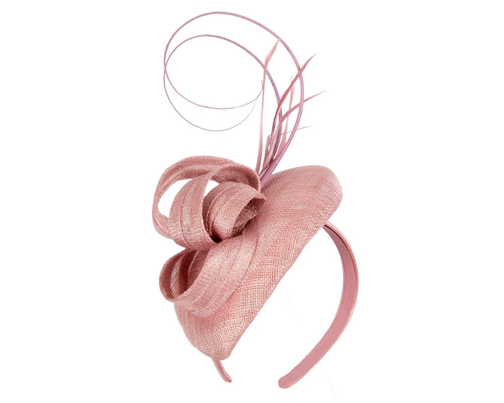 Dusty pink sinamay pillbox fascinator by Max Alexander-1