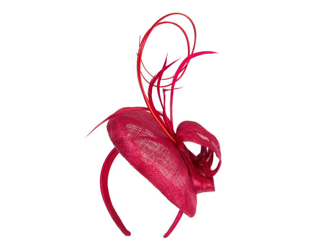 Red sinamay pillbox fascinator by Max Alexander-5