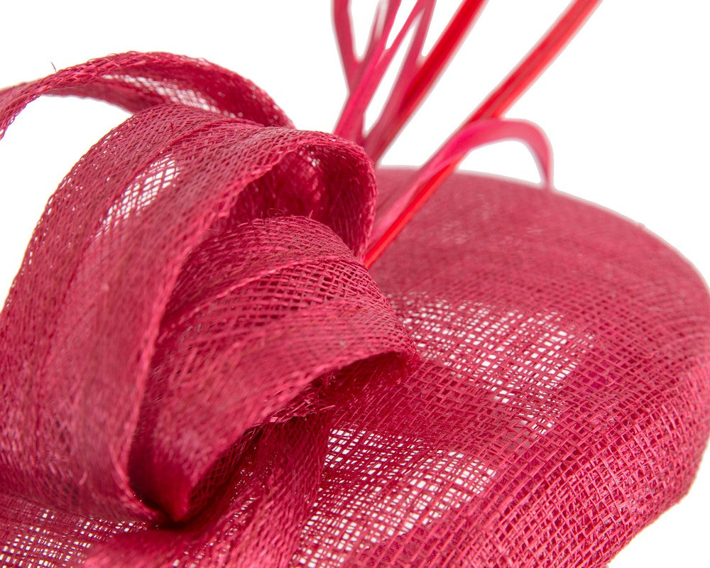 Red sinamay pillbox fascinator by Max Alexander-4