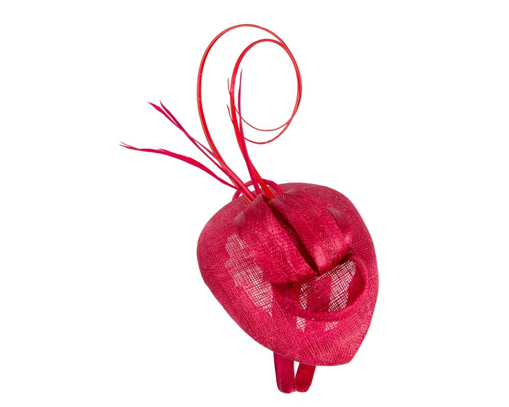 Red sinamay pillbox fascinator by Max Alexander-3