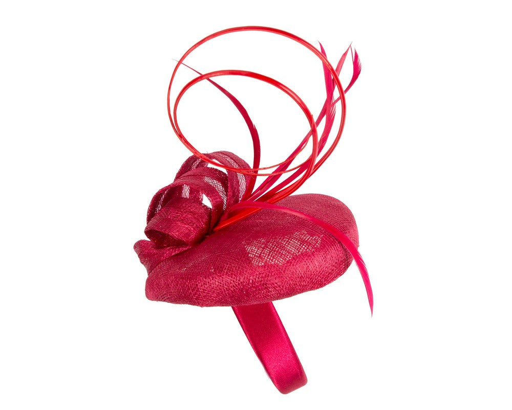 Red sinamay pillbox fascinator by Max Alexander-2