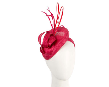Red sinamay pillbox fascinator by Max Alexander-0