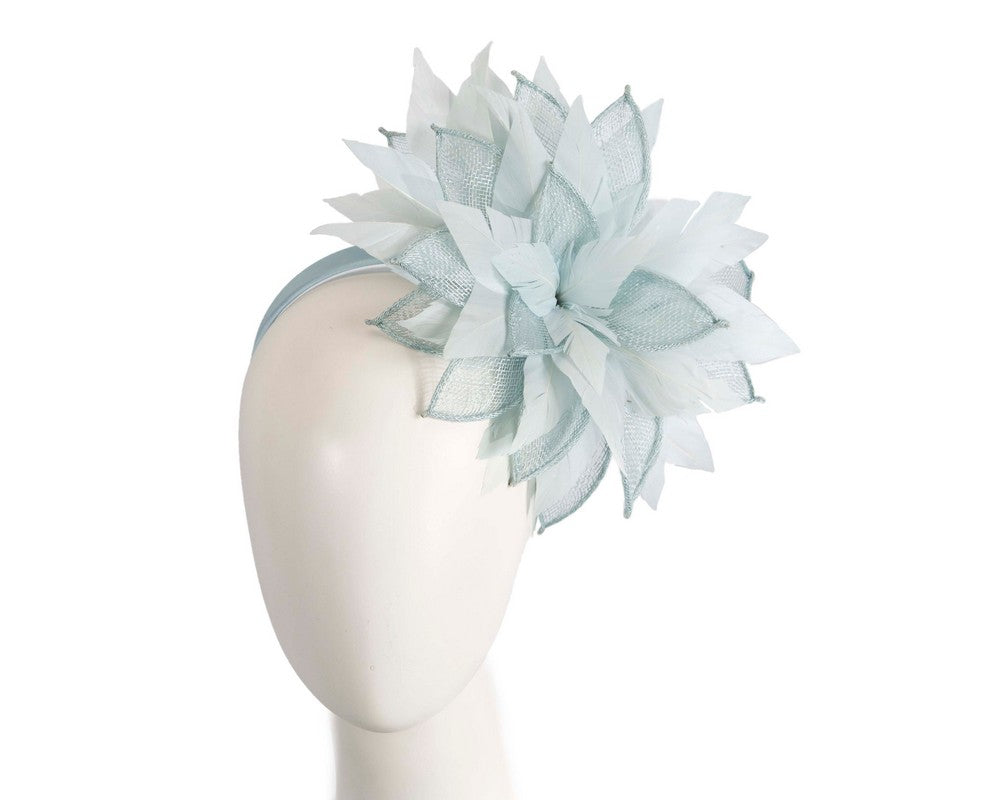 Light blue feathers flower fascinator by Max Alexander-0