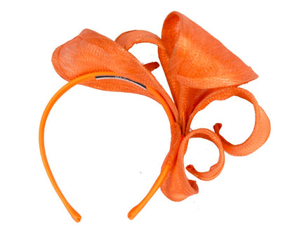 Orange sinamay flames racing fascinator by Max Alexander-3