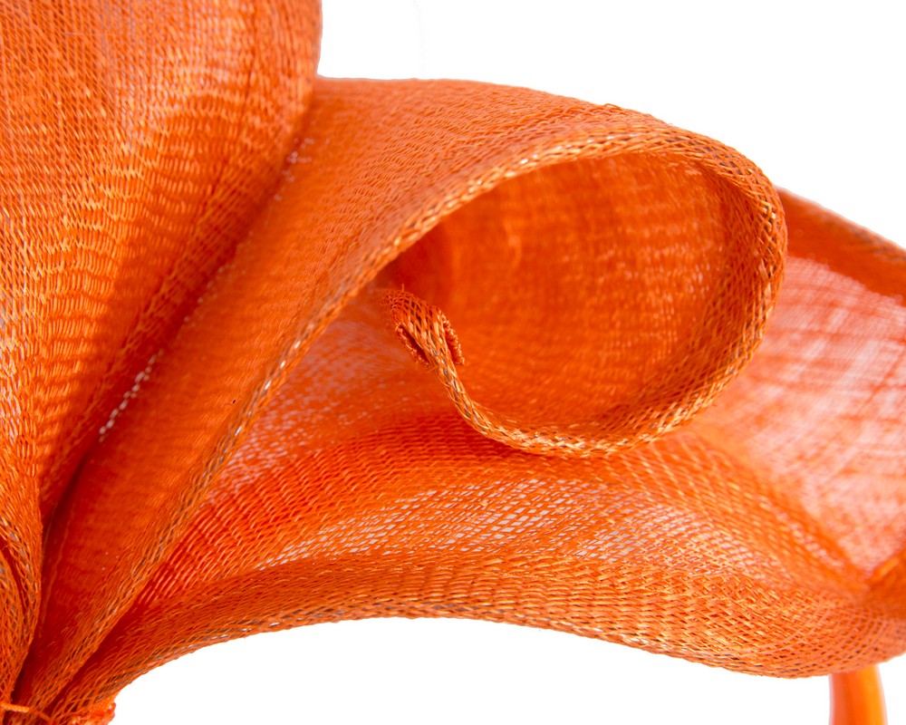 Orange sinamay flames racing fascinator by Max Alexander-2