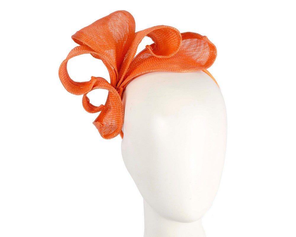 Orange sinamay flames racing fascinator by Max Alexander-0