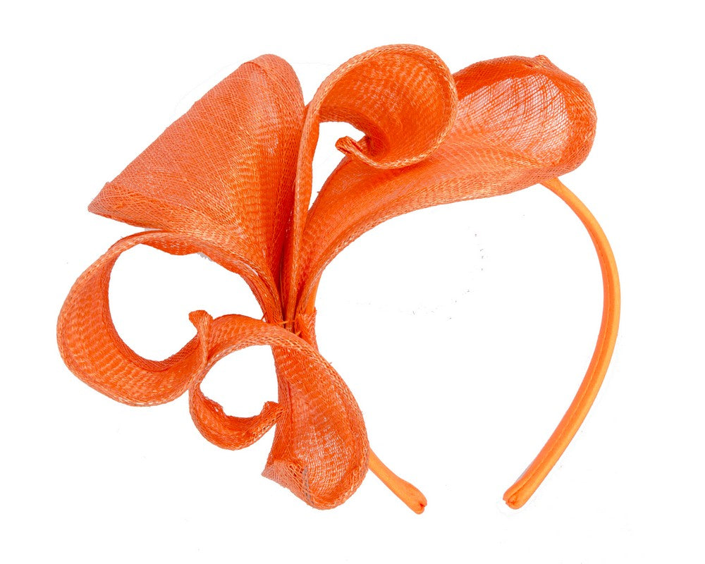 Orange sinamay flames racing fascinator by Max Alexander-1