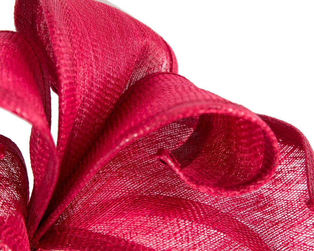 Red sinamay flames racing fascinator by Max Alexander-2