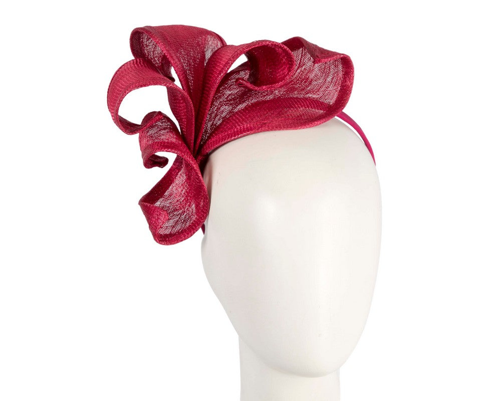 Red sinamay flames racing fascinator by Max Alexander-0