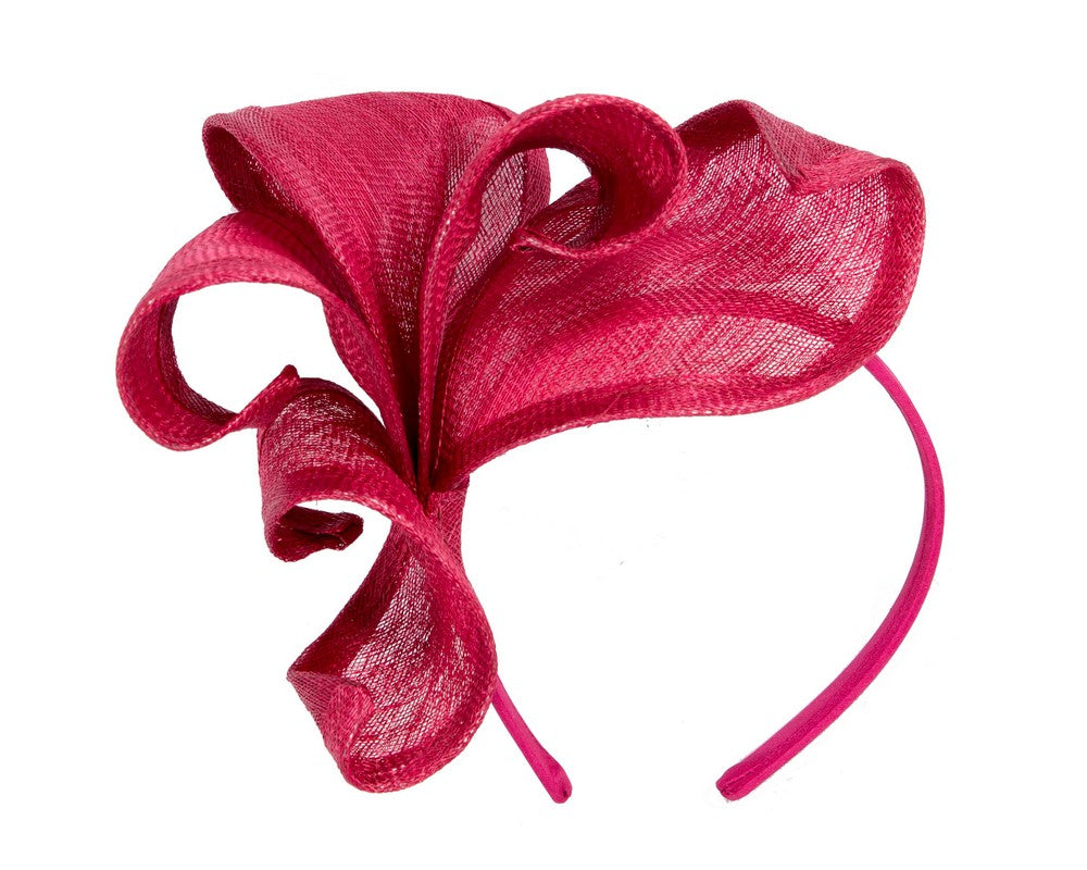 Red sinamay flames racing fascinator by Max Alexander-1