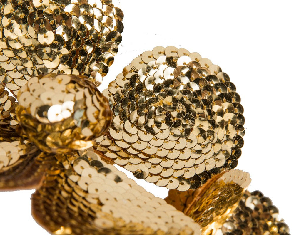 Shiny gold flower fascinator by Max Alexander-2