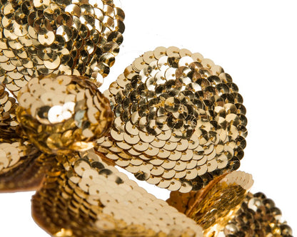 Shiny gold flower fascinator by Max Alexander-2
