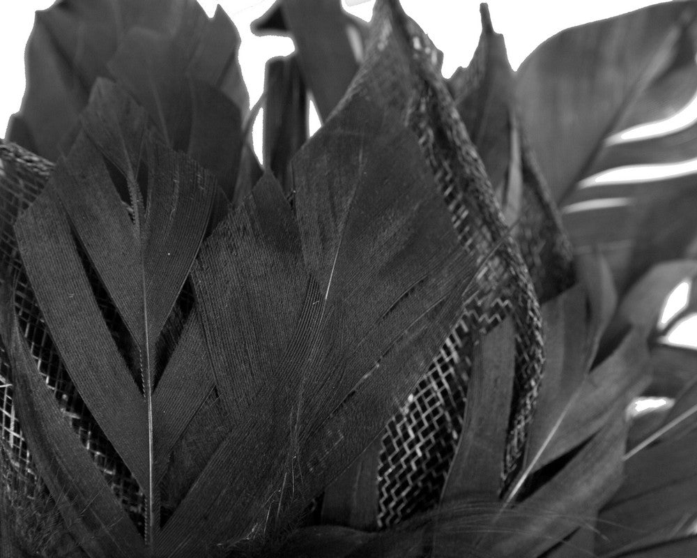 Black feather fascinator by Max Alexander-2