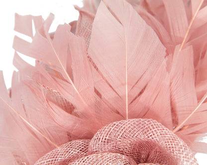 Dusty Pink feather fascinator by Max Alexander-2