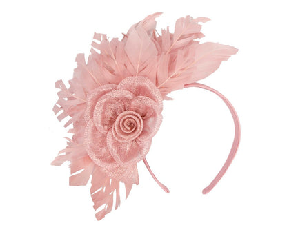 Dusty Pink feather fascinator by Max Alexander-1