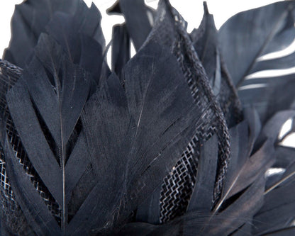 Navy feather fascinator by Max Alexander-2