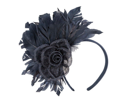 Navy feather fascinator by Max Alexander-1
