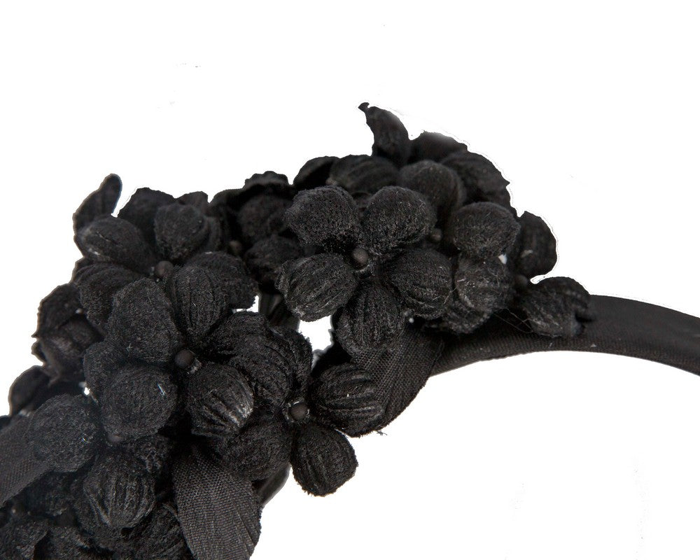 Black flower fascinator headband