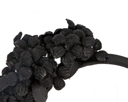 Black flower fascinator headband