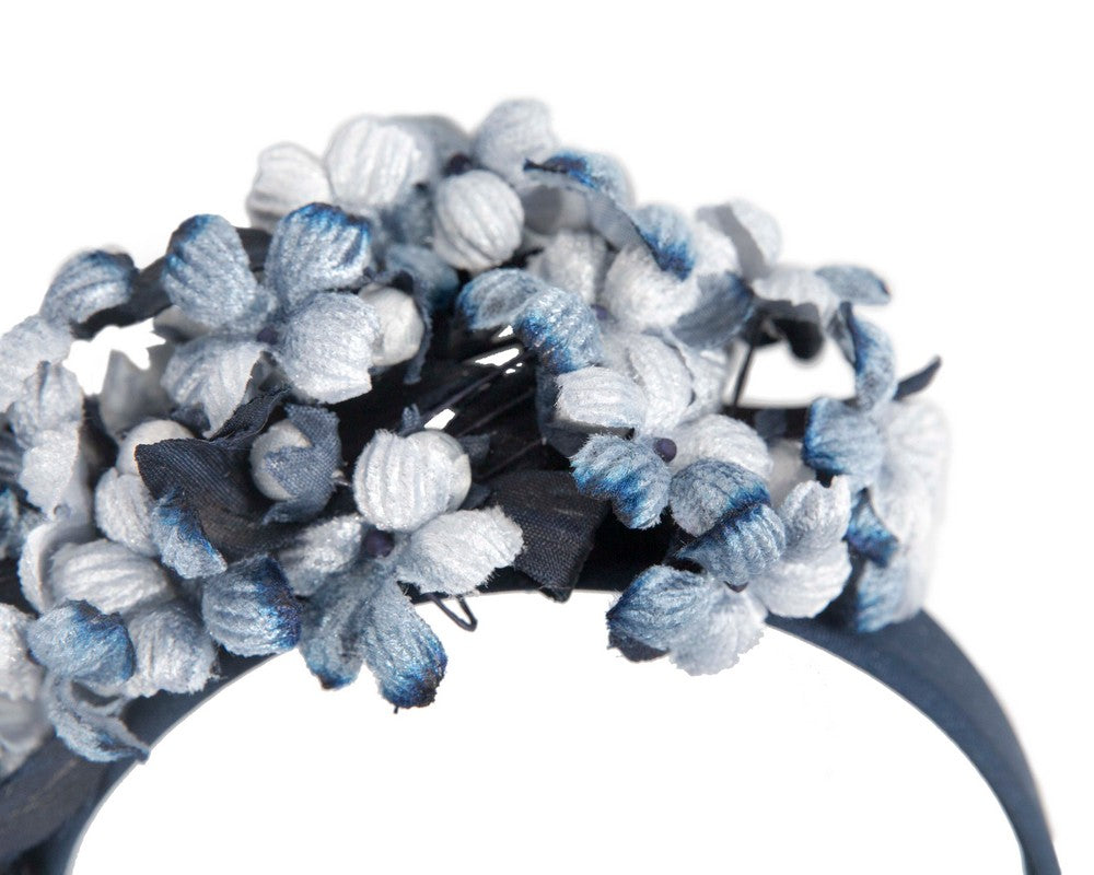 Blue flower fascinator headband-2