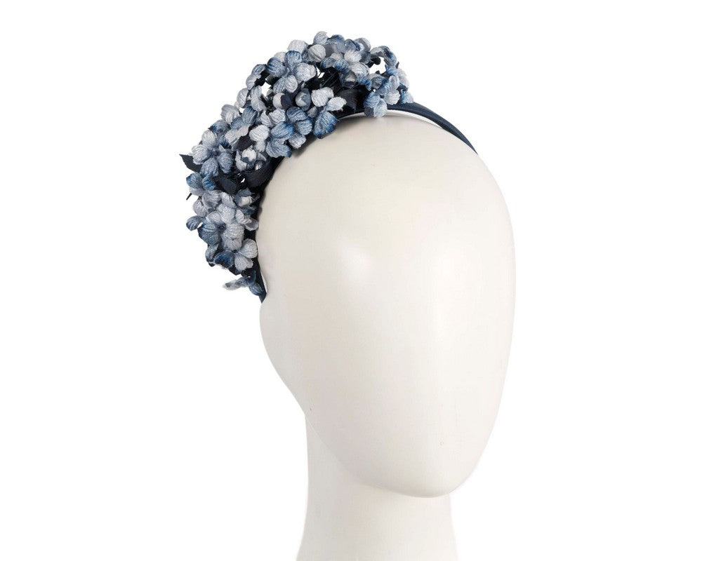 Blue flower fascinator headband-0