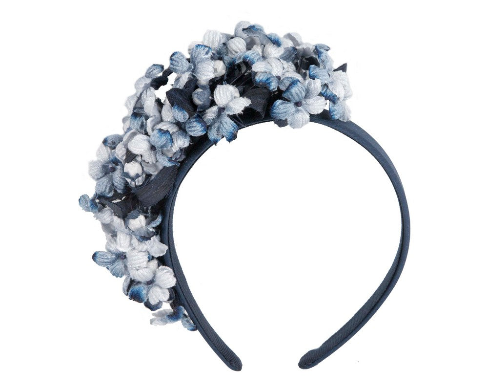 Blue flower fascinator headband-1