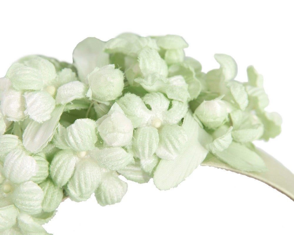 Mint green flower fascinator headband-2