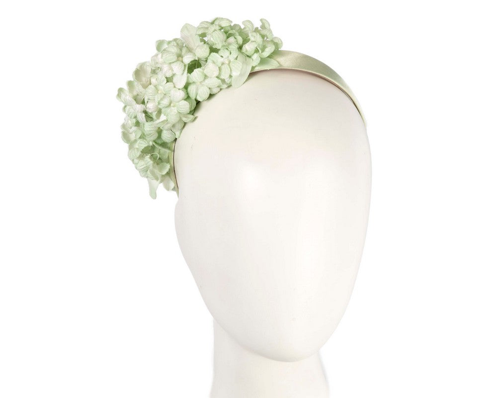 Mint green flower fascinator headband-0
