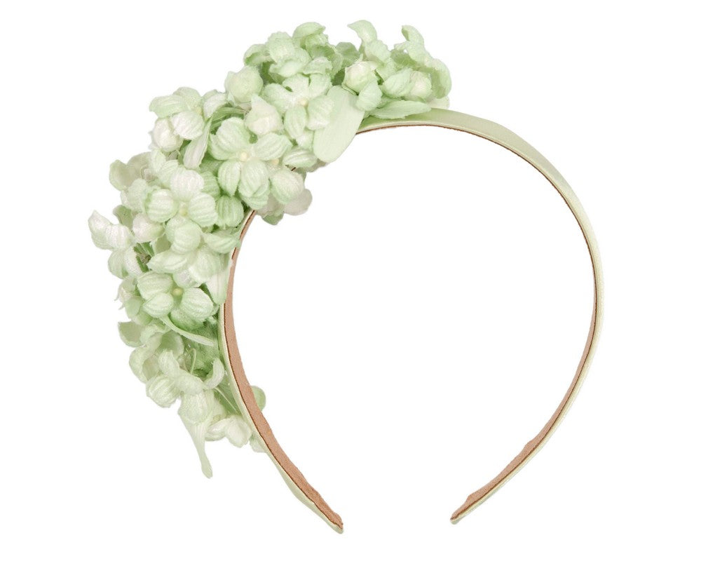 Mint green flower fascinator headband-1
