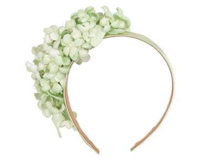Mint green flower fascinator headband-1