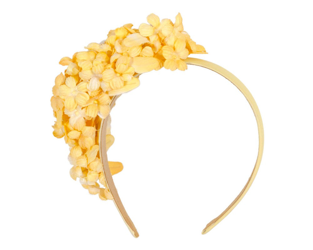 Yellow flower fascinator headband-1