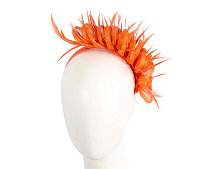 Max Alexander orange sinamay & feathers fascinator-0