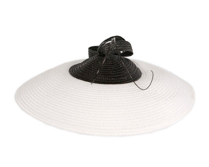 White & black "saucer" fascinator hat by Max Alexander