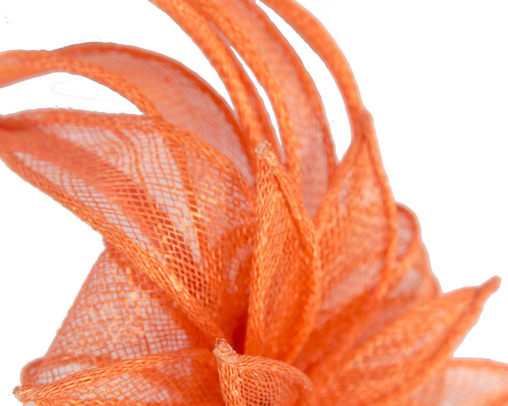 Orange sinamay flower fascinator by Max Alexander-2