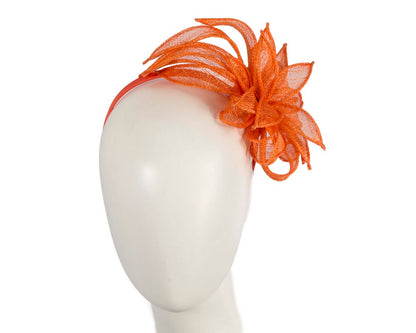 Orange sinamay flower fascinator by Max Alexander-0