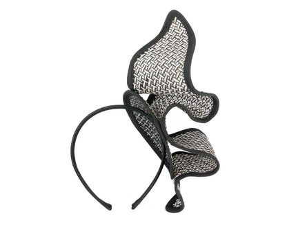 Black & White Max Alexander sculptured racing fascinator