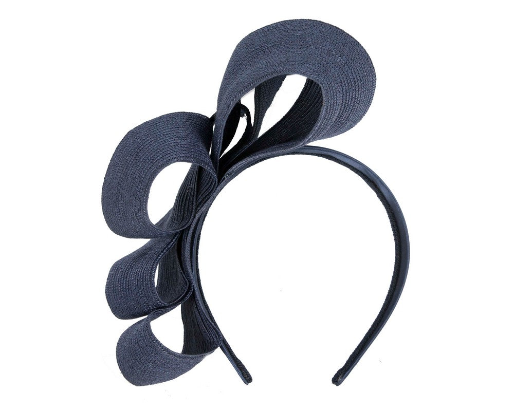 Large navy loops racing fascinator by Max Alexander-3