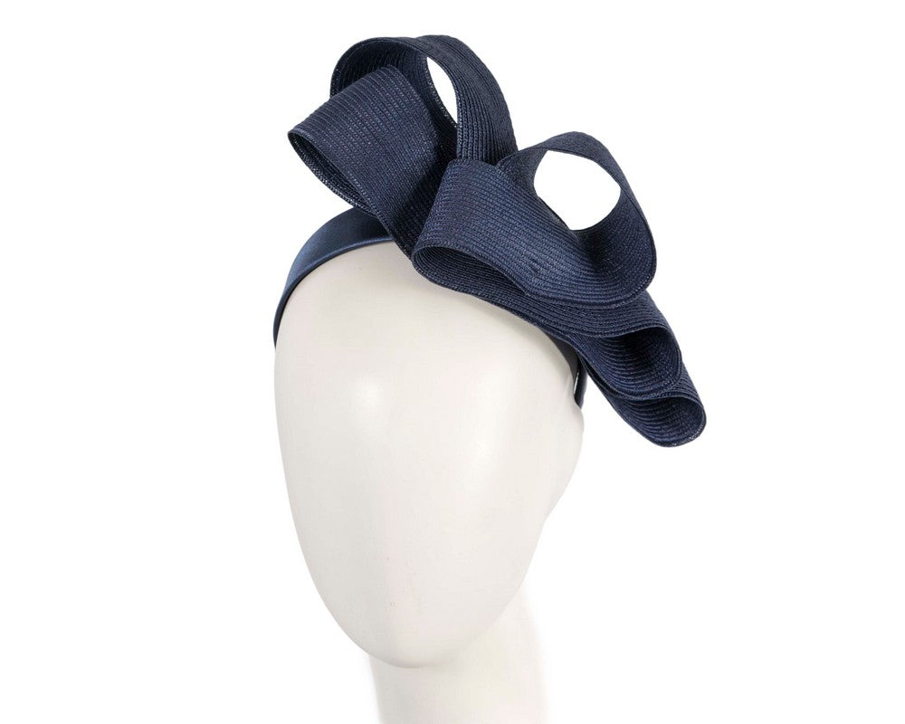 Large navy loops racing fascinator by Max Alexander-0