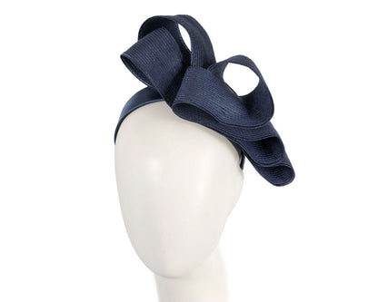 Large navy loops racing fascinator by Max Alexander-0
