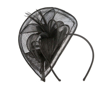 Black sinamay racing fascinator by Max Alexander