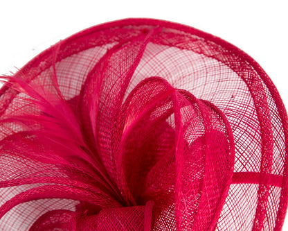 Red sinamay racing fascinator by Max Alexander-2