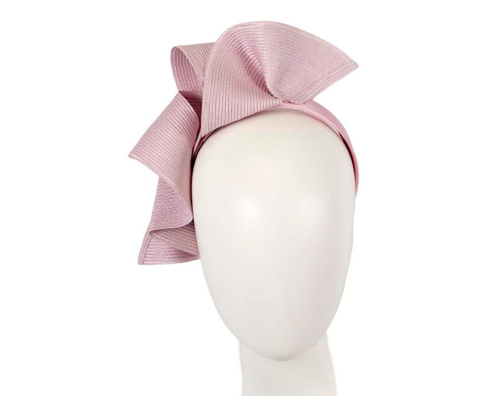 Large dusty pink wave racing fascinator by Max Alexander-0