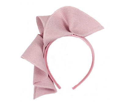Large dusty pink wave racing fascinator by Max Alexander-1
