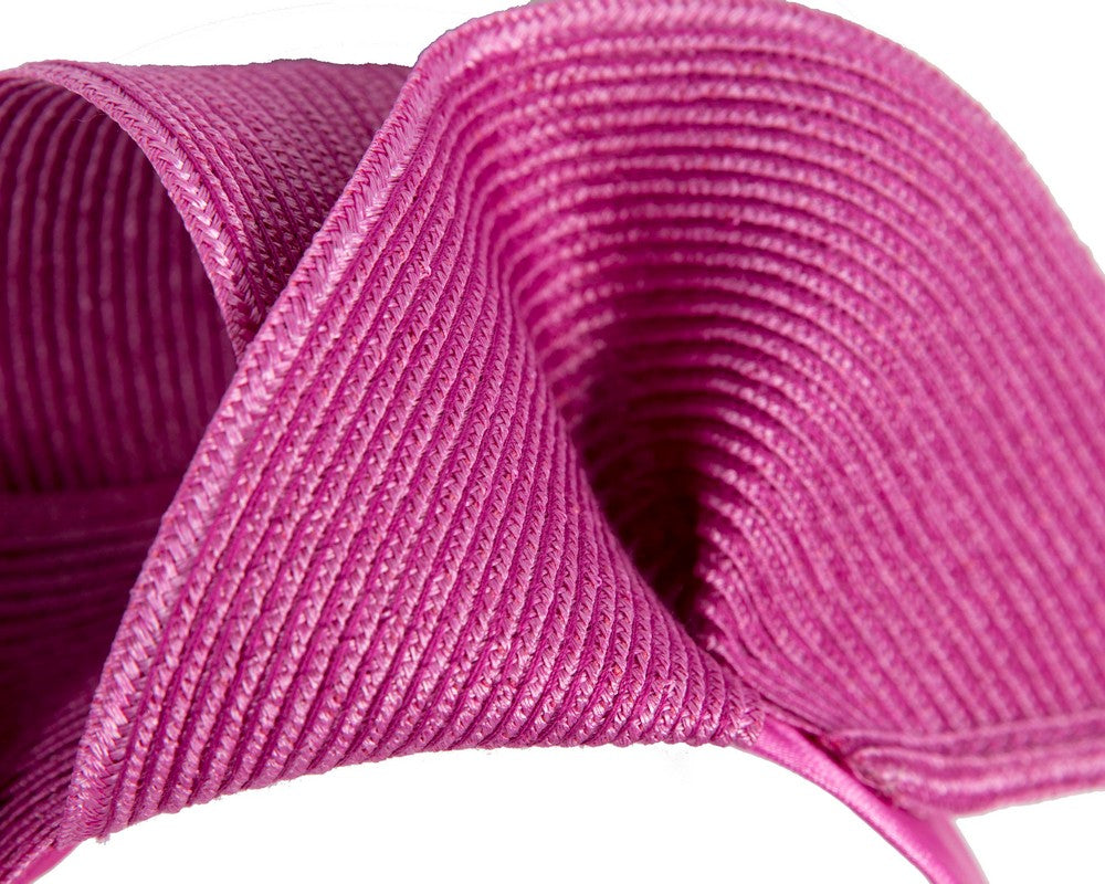 Large fuchsia wave racing fascinator by Max Alexander-2