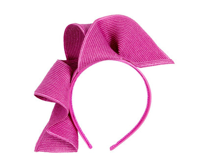 Large fuchsia wave racing fascinator by Max Alexander-1