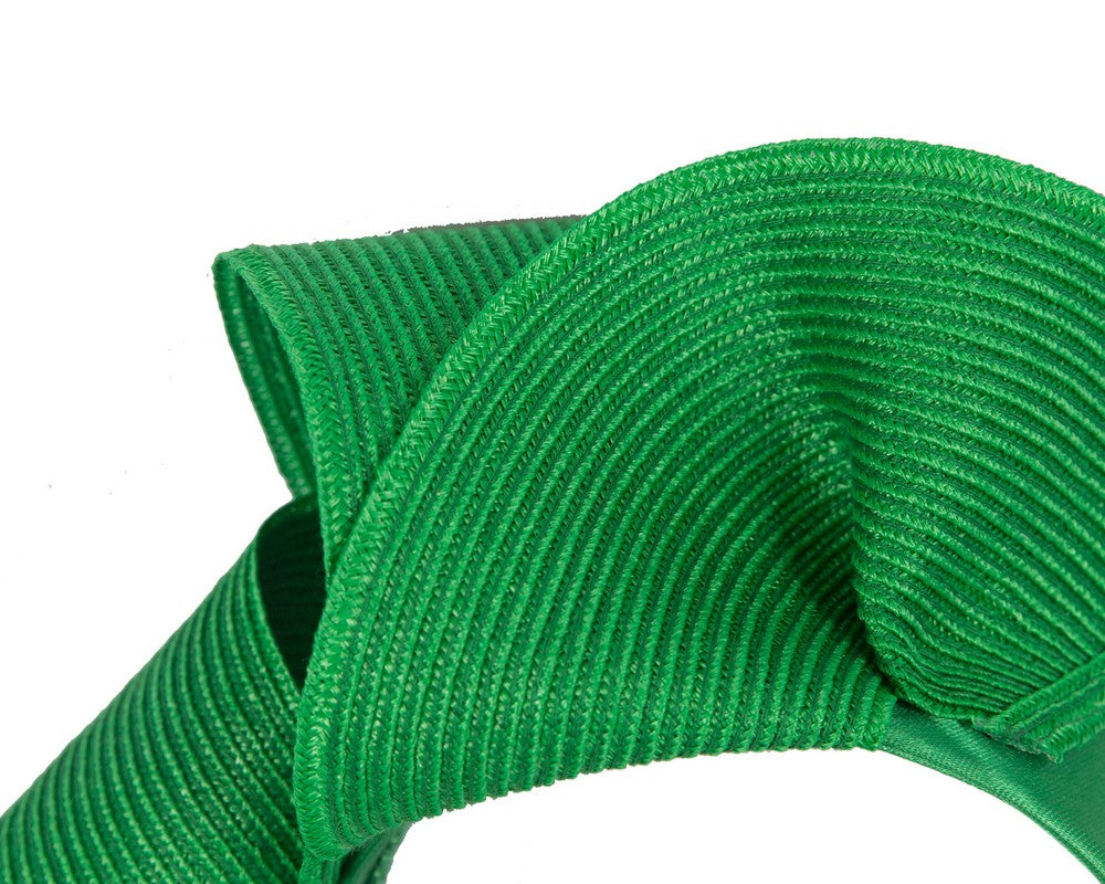 Large green wave racing fascinator by Max Alexander-2