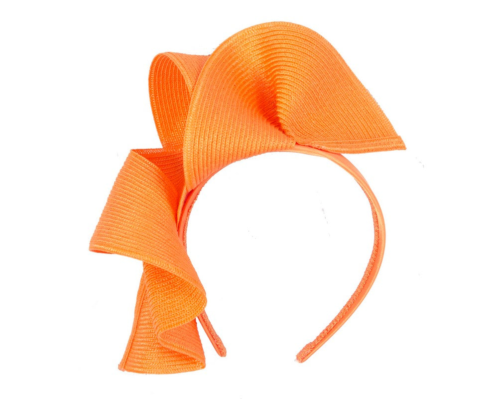 Large orange wave racing fascinator by Max Alexander-1