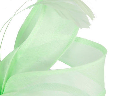 Mint green organza fascinator by Max Alexander