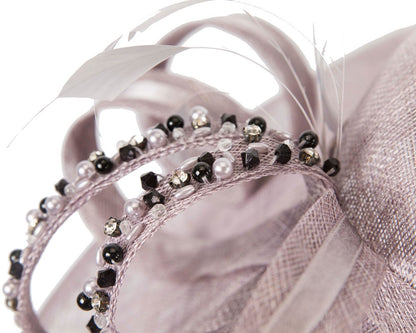 Large lilac sinamay fashion hat-4